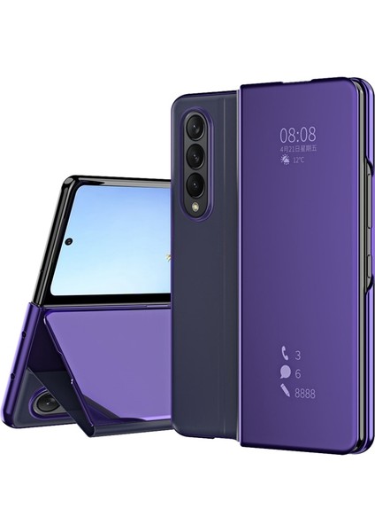 Samsung Galaxy Z Fold 3 Kaplama Aynası Sert Pc Pu Tam Darbeye Dayanıklı Koruma Cep Telefonu Kılıfı Kapağı (Yurt Dışından)
