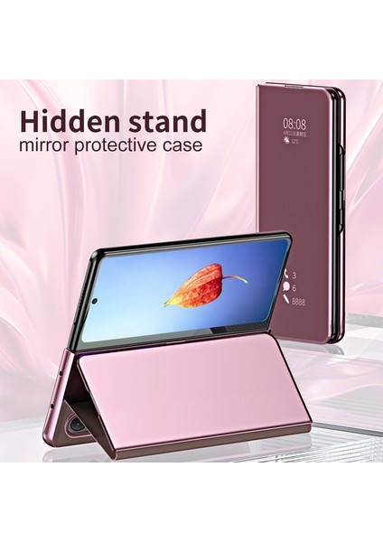 Samsung Galaxy Z Fold 3 Kaplama Aynası Sert Pc Pu Tam Darbeye Dayanıklı Koruma Cep Telefonu Kılıfı Kapağı (Yurt Dışından)