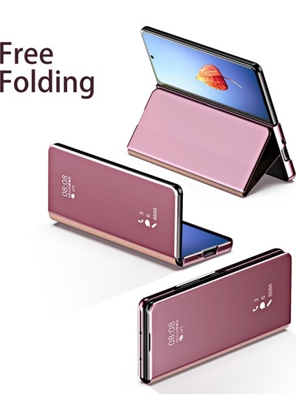 Samsung Galaxy Z Fold 3 Kaplama Aynası Sert Pc Pu Tam Darbeye Dayanıklı Koruma Cep Telefonu Kılıfı Kapağı (Yurt Dışından)