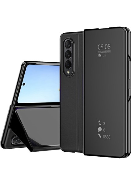 Samsung Galaxy Z Fold 3 Kaplama Aynası Sert Pc Pu Tam Darbeye Dayanıklı Koruma Cep Telefonu Kılıfı Kapağı (Yurt Dışından)