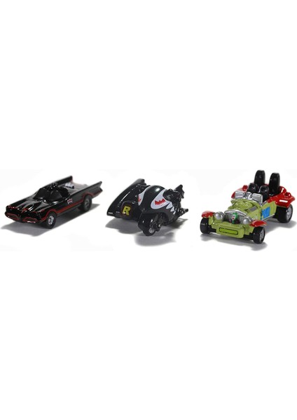 Batman 3'lü Paket B Nano Arabalar, Araç, 4 Cm, 1:65 Ölçekli