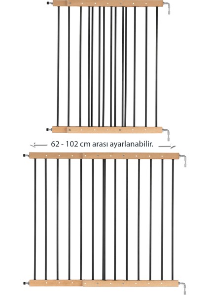 62-102 cm Ahşap Uzayan Güvenlik Kapısı