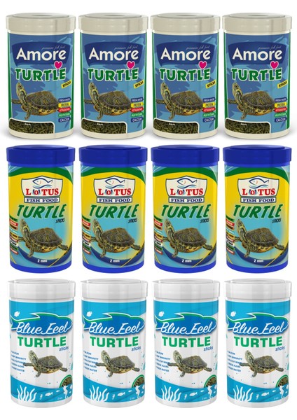 Turtle Green Sticks 12 x 250 ml Sürüngen ve Kaplumbağa Yemi
