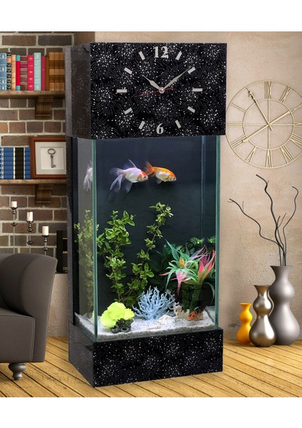 LED Işıklı Saatli Kule Akvaryum Seti