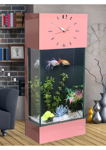 LED Işıklı Saatli Kule Akvaryum Seti