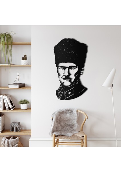 Atatürk Kalpaklı Metal Duvar Dekoru