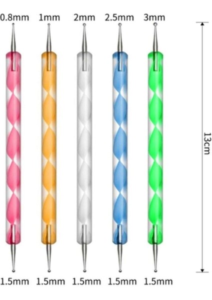 Nail Art 20 Parça Tırnak Süsleme Desen Fırça 15'li ve Dot Kalem Seti 5'li fiyatları