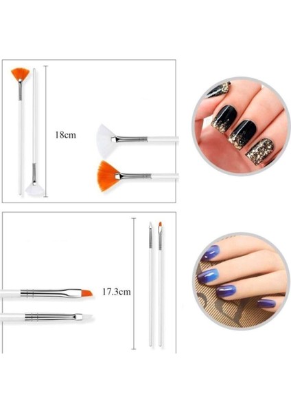 Nail Art 20 Parça Tırnak Süsleme Desen Fırça 15'li ve Dot Kalem Seti 5'li modelleri
