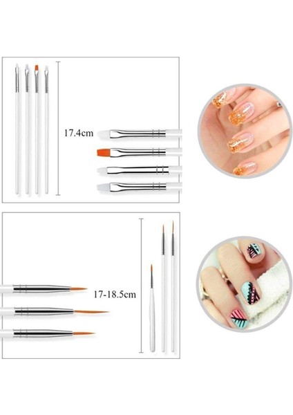 Nail Art 20 Parça Tırnak Süsleme Desen Fırça 15'li ve Dot Kalem Seti 5'li fırsatları
