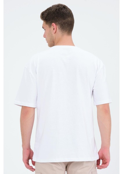 Oversize Fit Pamuklu Kısa Kollu Basic Bisiklet Yaka Tişört indirimleri