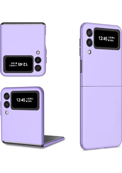 Samsung Galaxy Z Flip 4 Zırh Katlanabilir Telefon Kılıfı - Mor İçin (Yurt Dışından)
