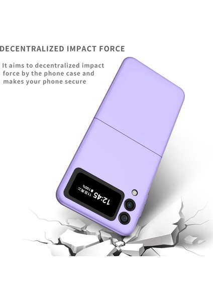 Samsung Galaxy Z Flip 4 Zırh Katlanabilir Telefon Kılıfı - Mor İçin (Yurt Dışından)