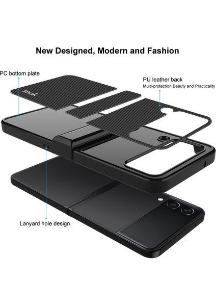 Samsung Galaxy Z Flip 4 5G İçin Ruiyi Serisi Tpu Kılıfı - Siyah (Yurt Dışından)