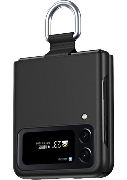 Samsung Galaxy Z Flip 4 İçin Cilt Katlanır Telefon Kılıfı - Siyah (Yurt Dışından)