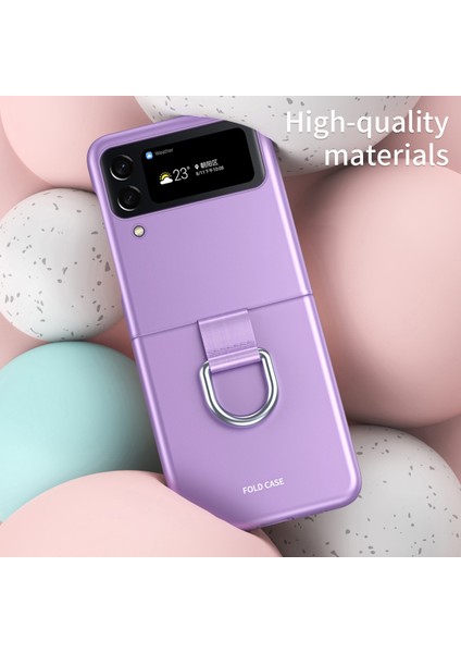 Samsung Galaxy Z Flip 4 İçin Cilt Katlanır Telefon Kılıfı - Siyah (Yurt Dışından) modelleri