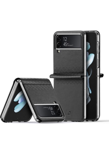 Samsung Galaxy Z Flip 4 İçin Dux Dux Ducis Bril Serisi Pu Tpu Telefon Kılıfı - Siyah (Yurt Dışından)