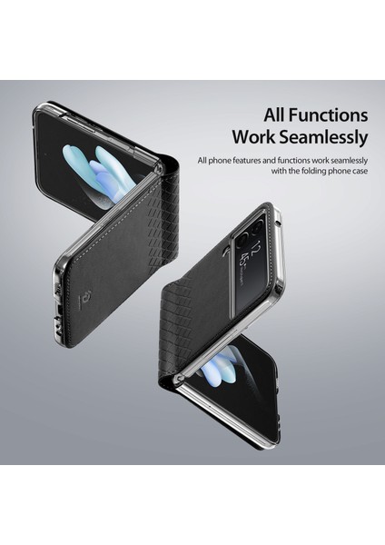 Samsung Galaxy Z Flip 4 İçin Dux Dux Ducis Bril Serisi Pu Tpu Telefon Kılıfı - Siyah (Yurt Dışından) fırsatları