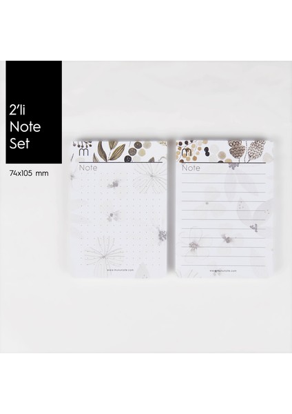 Munuplanner - Floral 2'li Note Set