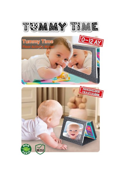 Tummy Time Aynali Ilk Zeka Kartlari+Güvenli Bebek Aynasi - Eğitici Kartlar