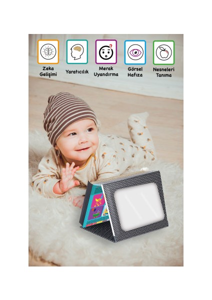 Tummy Time Aynali Ilk Zeka Kartlari+Güvenli Bebek Aynasi - Eğitici Kartlar