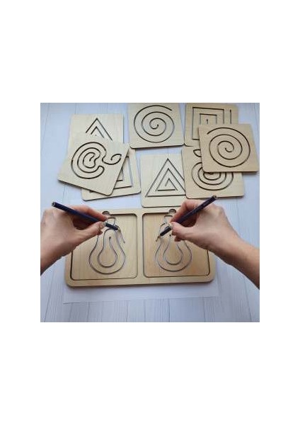 Montessori Tablasız El Çizgi Çalışması ve Ince Motor Beceri Geliştirici Oyun