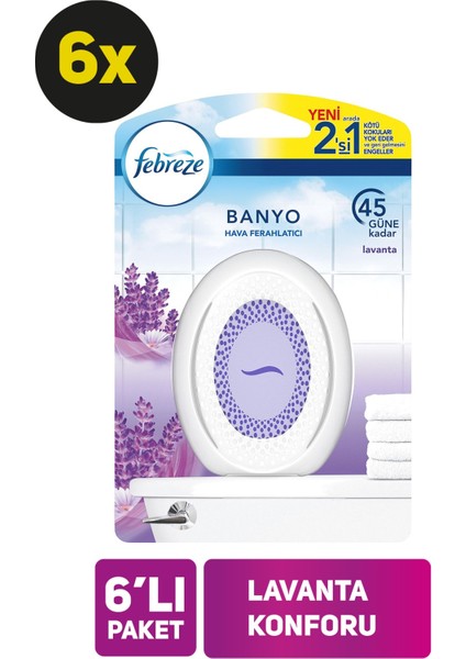 Hava Ferahlatıcı Banyo Oda Kokusu Lavanta 6 x 7,5 ml