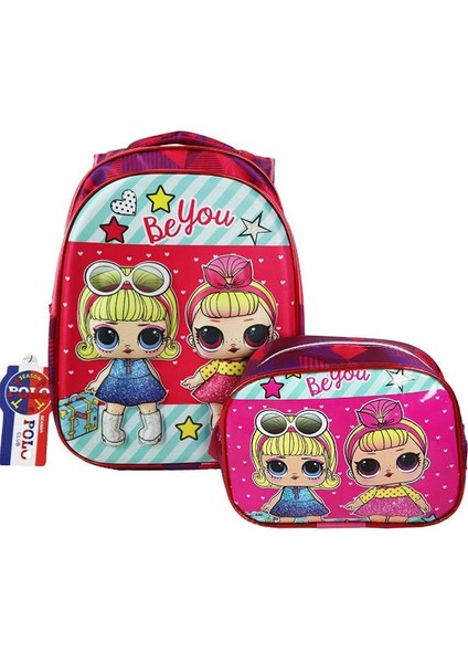 Lol Çanta Kabartmalı 3 Gözlü Beslenmeli Okul Çantası modelleri