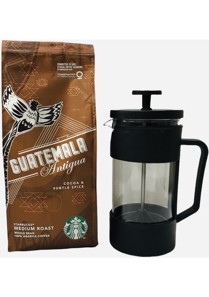 Guatemala French Press Öğütülmüş 250 gr + French Press Demlik 350 ml