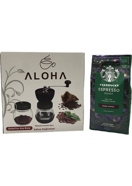 Espresso Origin Çekirdek Kahve 250 gr + Seramik Kahve Öğütücü Değirmen Ayarlı