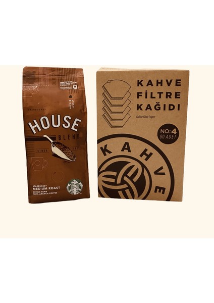 House Blend Öğütülmüş Filtre Kahve 250 gr + Filtre Kahve Kağıdı 1x4 80'li