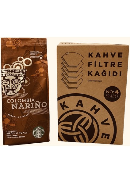 Colombia Öğütülmüş Filtre Kahve 250 gr + Filtre Kahve Kağıdı 1x4 80'li