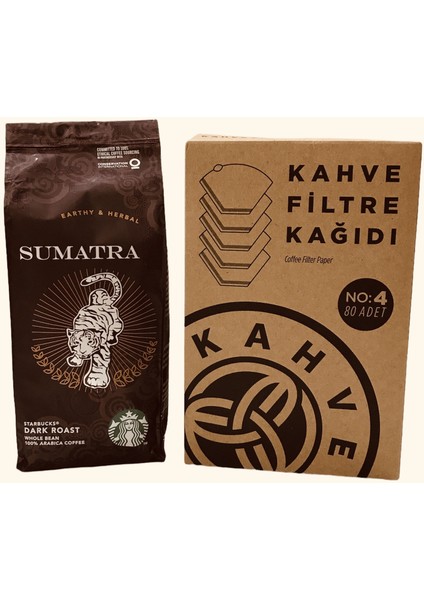 Sumatra Öğütülmüş Filtre Kahve 250 gr + Filtre Kahve Kağıdı 1x4 80'li