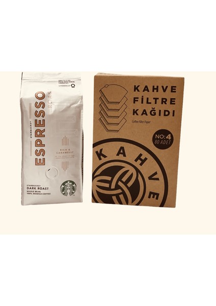Espresso Roast Öğütülmüş Filtre Kahve 250 gr + Filtre Kahve Kağıdı 1x4 80'li