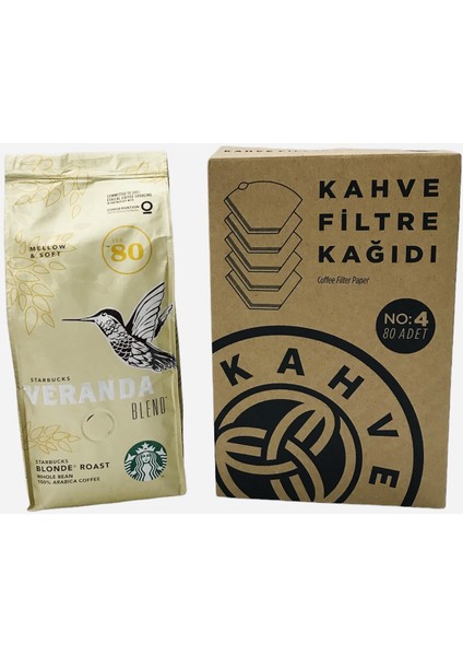 Veranda Öğütülmüş Filtre Kahve 250 gr + Filtre Kahve Kağıdı 1x4 80'li