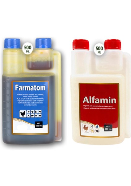 2'li Set Kuşlar Için Farmatom Vitamin Alfamin Ishal Seti 500 ml