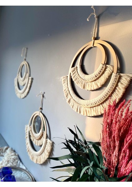 Wall Decoration Art Bohem Makrome Duvar Dekorasyon Ürünü 3’lü Set