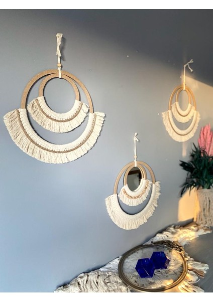 Wall Decoration Art Bohem Makrome Duvar Dekorasyon Ürünü 3’lü Set
