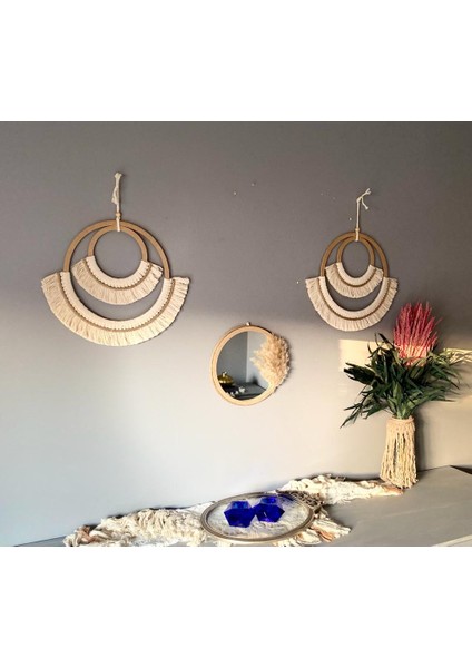 Wall Decoration Art Bohem Makrome Duvar Dekorasyon Ürünü 3’lü Set