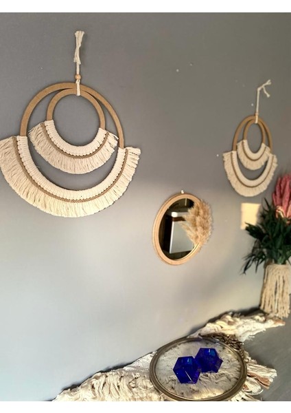 Wall Decoration Art Bohem Makrome Duvar Dekorasyon Ürünü 3’lü Set