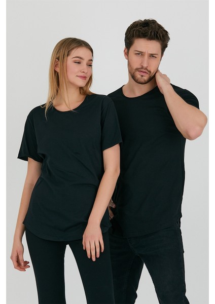 Siyah Unisex Pis Yaka Salaş T-SHIRT-TCPS001R2500S fiyatları