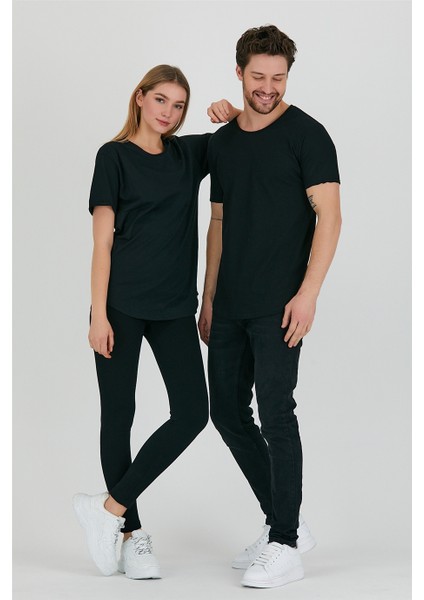 Siyah Unisex Pis Yaka Salaş T-SHIRT-TCPS001R2500S fırsatları