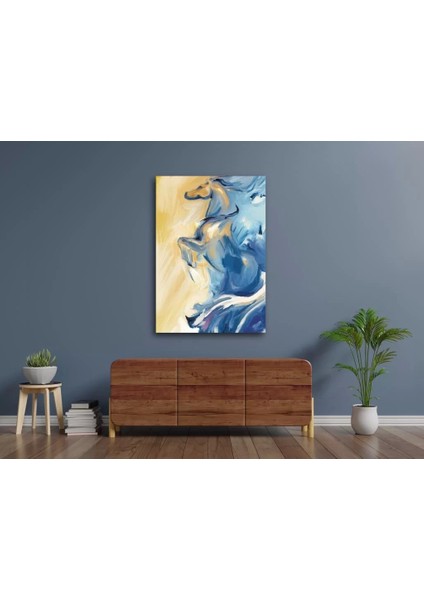 Yağlı Boya Görünümlü Soyut At Kanvas Tablo