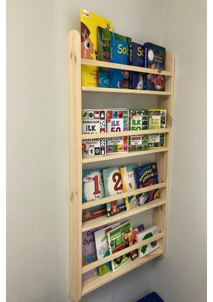 4 Katlı Ahşap Raf Montessori 120*60*9 cm