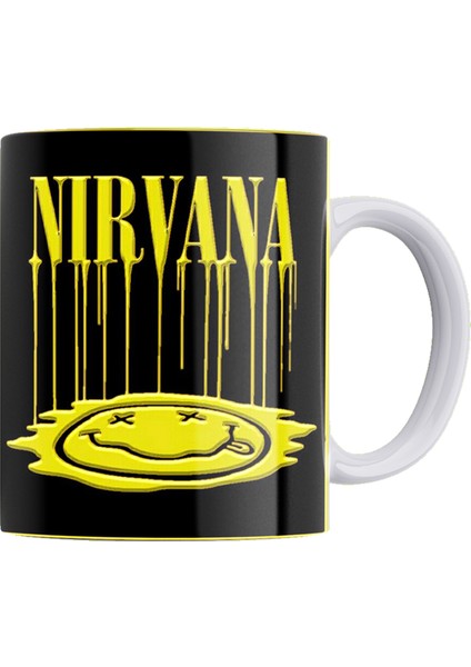 Nirvana Çift Taraflı Baskılı Beyaz Porselen Kupa