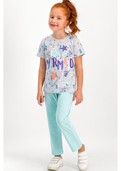 1743 Kısa Kol Kız Çocuk Pijama Takımı