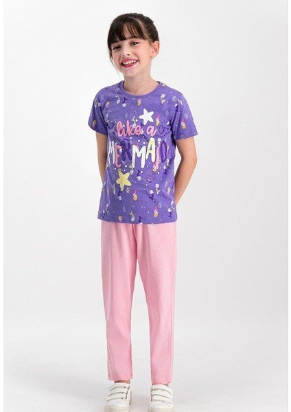 1743 Kısa Kol Kız Çocuk Pijama Takımı fırsatları