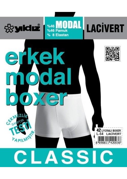 Yıldız 42 Lacivert Modal Likralı Boxer fiyatları