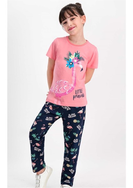 1769 Kısa Kollu Kız Çocuk Pijama Takımı