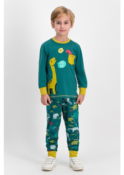 1630 1-4 Yaş Uzun Kollu Erkek Çocuk Pijama Takımı