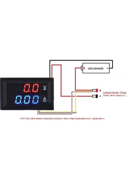 DC100V-10A 0.28'' Dijital Ampermetre Voltmetre